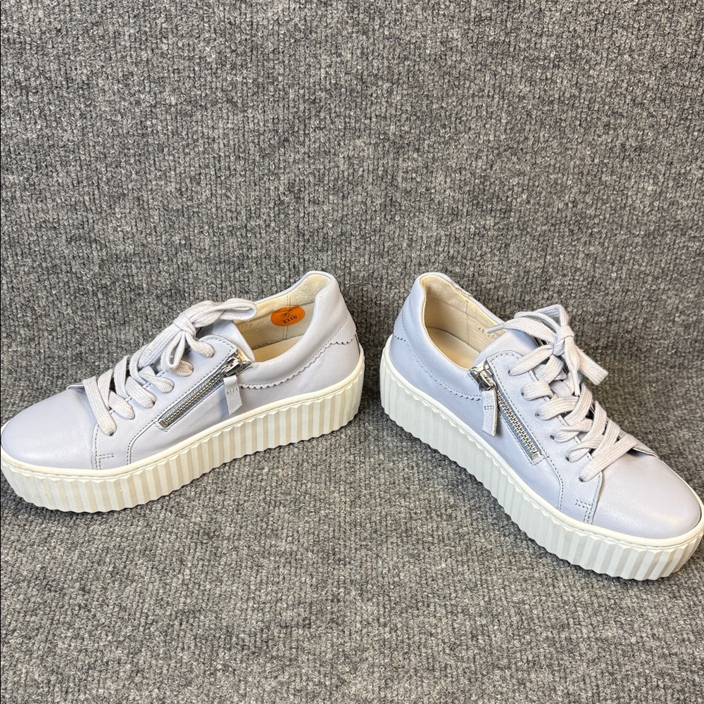 Gabor Dolly Leather Light Blue Sneakers Women's Size 5 - Picture 5 of 13